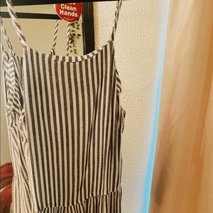 White and navy striped tank